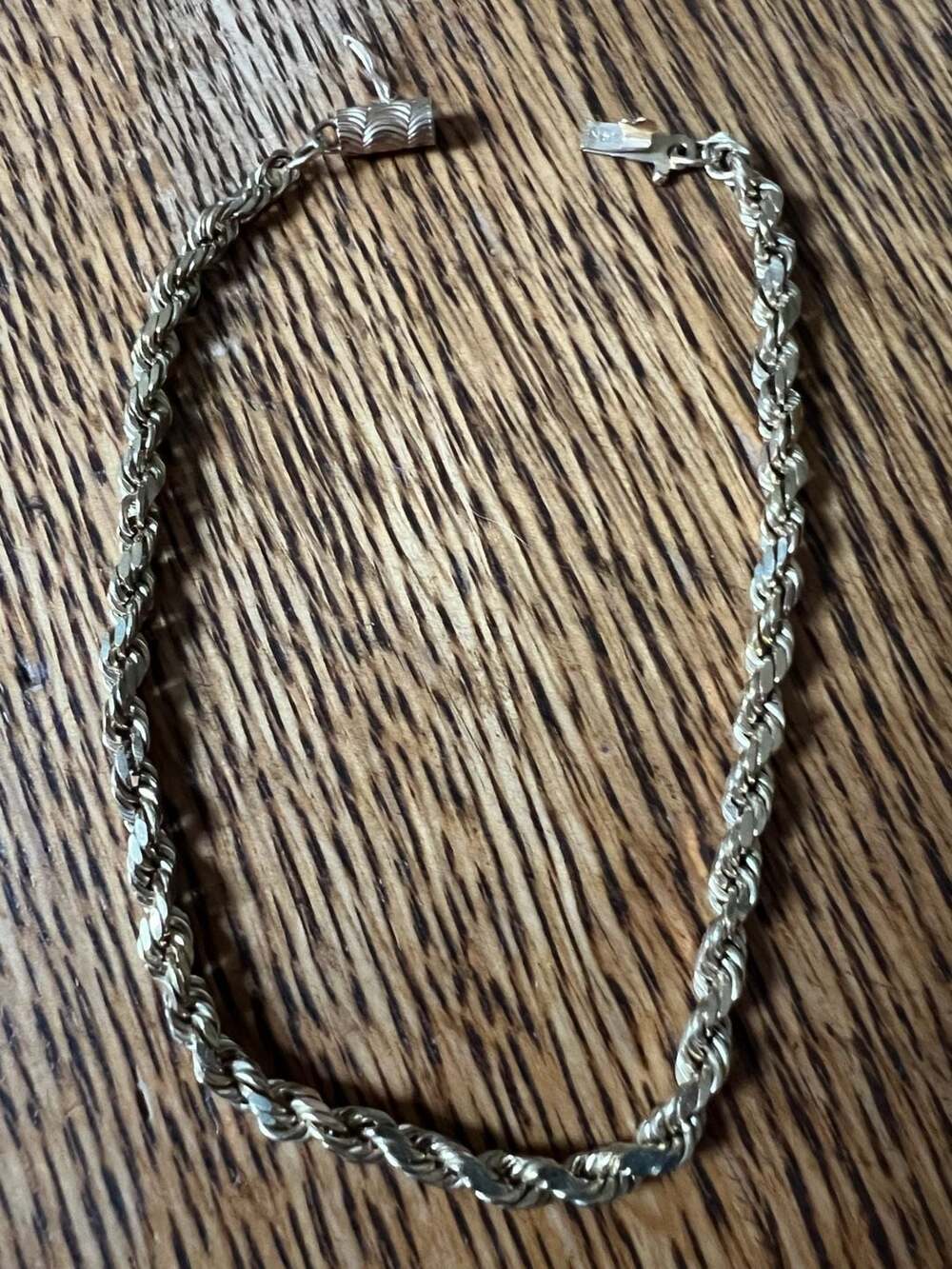 14K Gold Rope Chain Bracelet